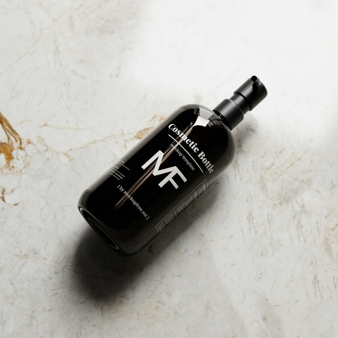 a bottle of hair products sitting on a marble surface
