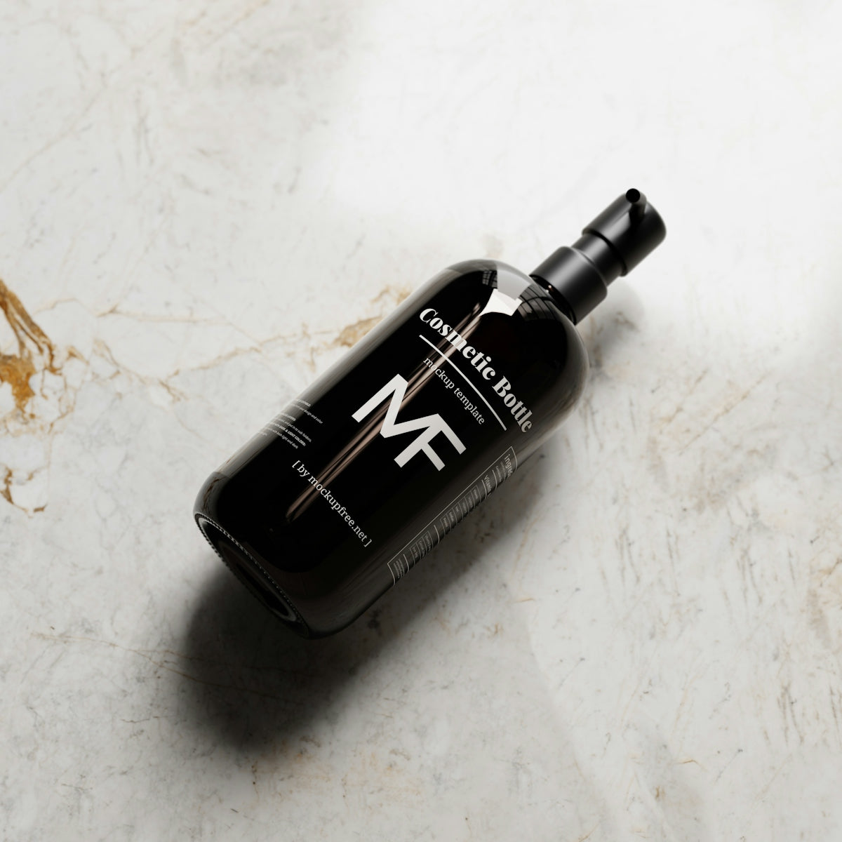 a bottle of hair products sitting on a marble surface