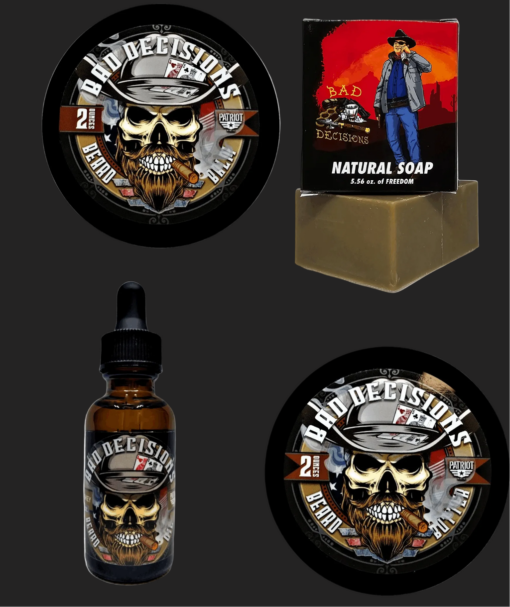 Bad Decisions Beard Bundle Balm/Butter/Oil/Natural Soap