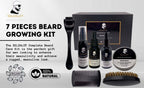 SELZALOT Beard Growth Kit Facial Hairs Men's Grooming Set 7 Pieces Beard Products with Oil, Serum, Balm, Shampoo, Comb, Brush and Hand Beard Care Kit for Men Men Self Care