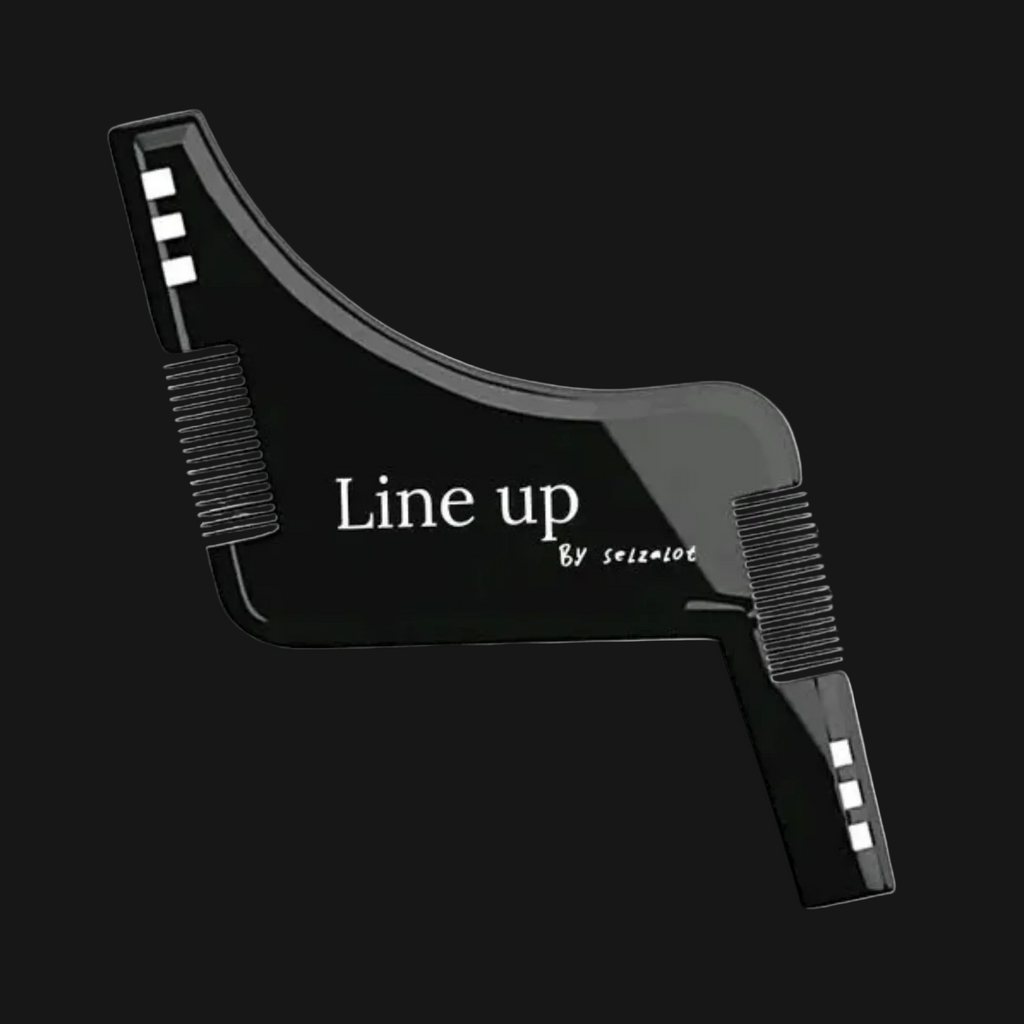 Black Beard Shaper for Men Beard Lineup Tool for Grooming Beard Guide Shaping Tool for Straight & Curve Cut Barber Tools Goatee Shaper Beard Template for Men to Style Facial Hair