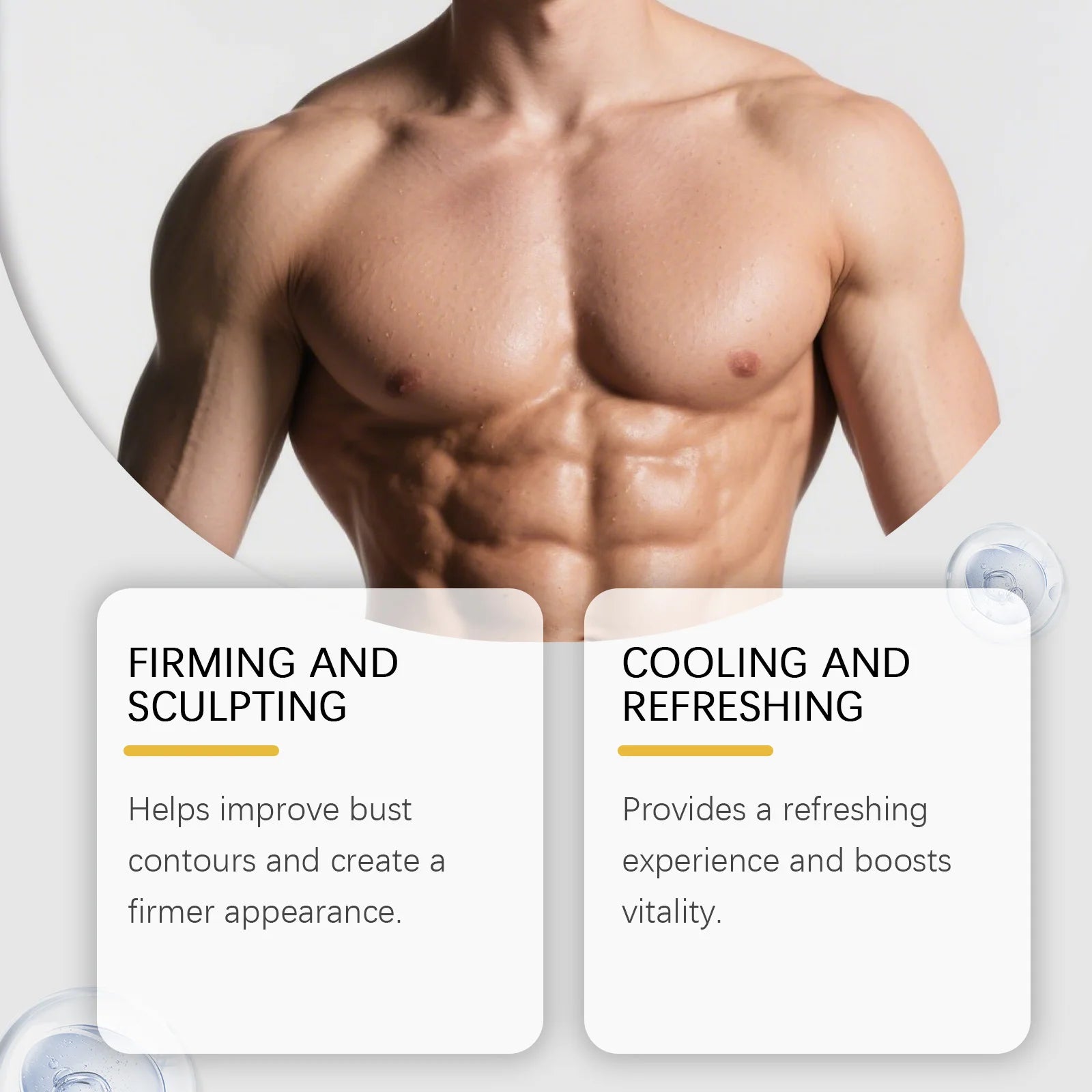 Men's Bee Venom Gynecomastia Oil Chest Firming Sculpting Cooling & Non-Greasy Chest Shaping Massage Oil for Men Skin Care