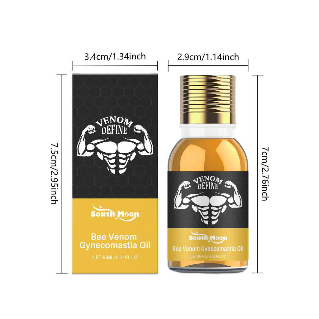 Men's Bee Venom Gynecomastia Oil Chest Firming Sculpting Cooling & Non-Greasy Chest Shaping Massage Oil for Men Skin Care