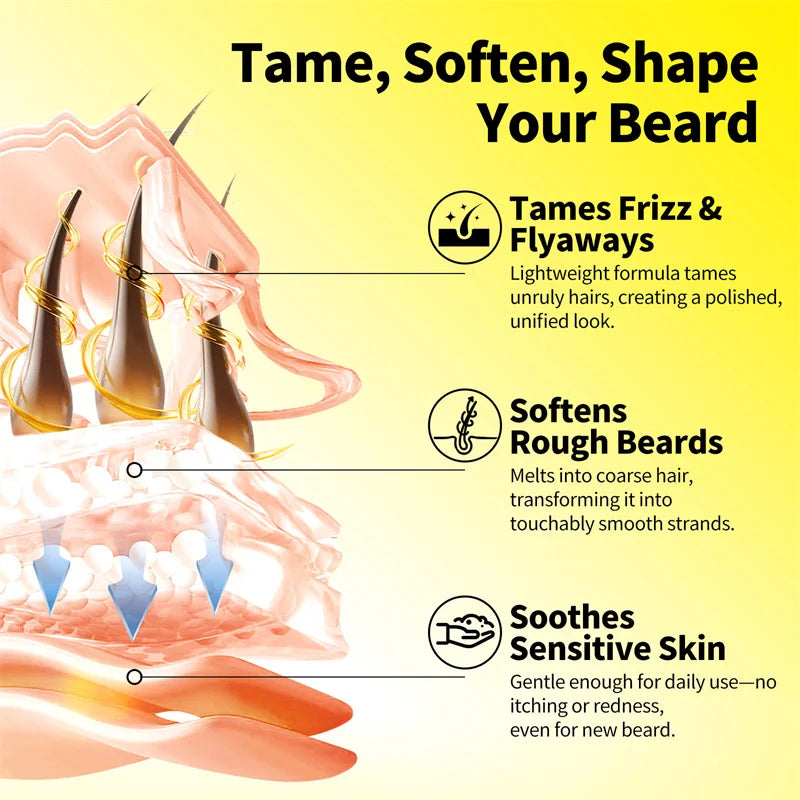 SEVICH Natural Beard Balm Wax Beard Growth Oil for Men Moisturizing Smoothing Beard Styling Professional Care Cream Skin Care
