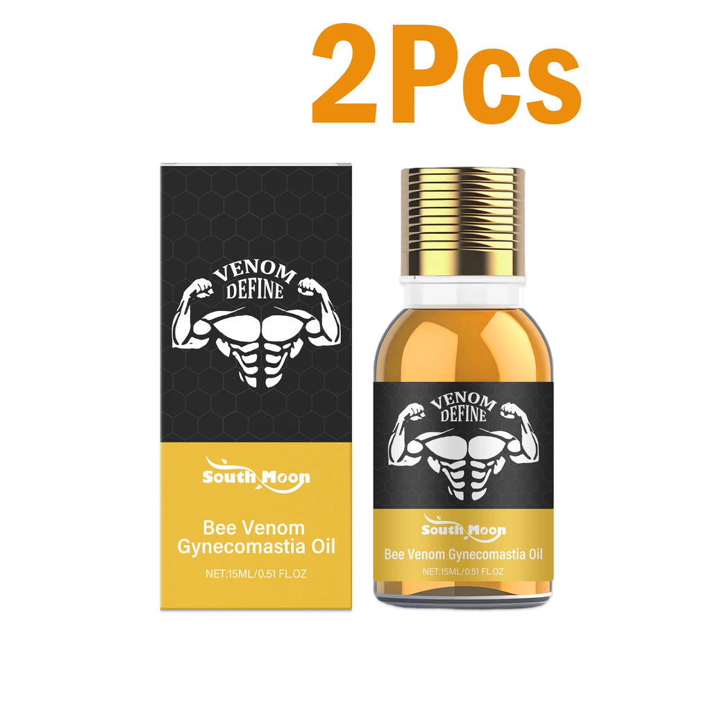 Men's Bee Venom Gynecomastia Oil Chest Firming Sculpting Cooling & Non-Greasy Chest Shaping Massage Oil for Men Skin Care