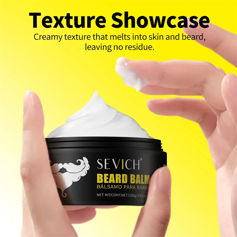 SEVICH Natural Beard Balm Wax Beard Growth Oil for Men Moisturizing Smoothing Beard Styling Professional Care Cream Skin Care