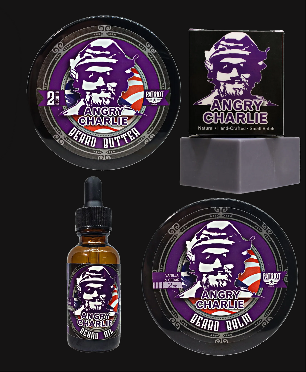 Angry Charlie Beard Bundle Balm/Butter/Oil/Natural Soap